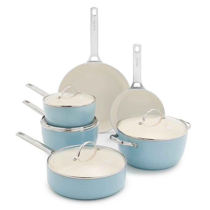 UPC 885837039702 product image for GreenPan Padova Pro 10Pc Ceramic NonStick Cookware Set, Blue | upcitemdb.com