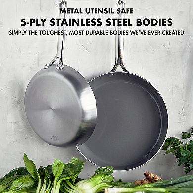 GreenPan GP5 2pc 10"in and 12"in 5Ply Stainless Steel Frying Pan Set