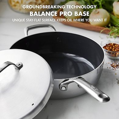 GreenPan GP5 4 QT 5Ply Stainless Steel Saute Pan with Lid