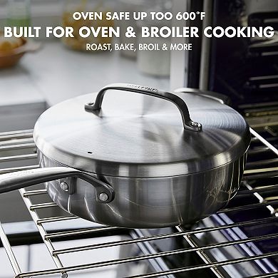 GreenPan GP5 4 QT 5Ply Stainless Steel Saute Pan with Lid