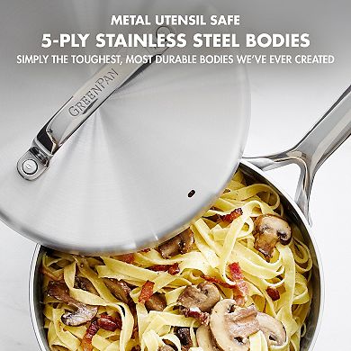 GreenPan GP5 3.26 QT 5Ply Stainless Steel Sauce Pan with Lid