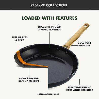 GreenPan Reserve 2pc 1.5qt and 3qt Hard Anodized Ceramic NonStick SaucePan set with Lid