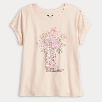 Women's Cowgirl Boot Bouquet Of Flowers Dolman Graphic Tee