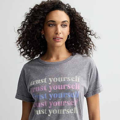 Women's Trust Yourself Word Stack Dolman Graphic Tee