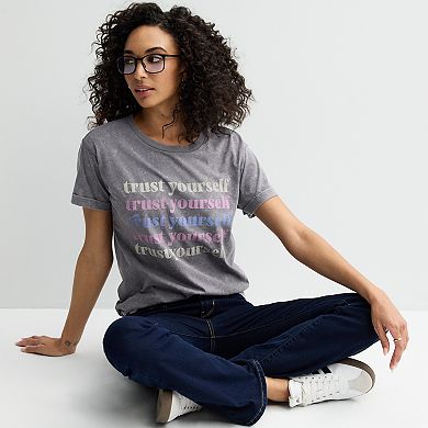 Women's Trust Yourself Word Stack Dolman Graphic Tee