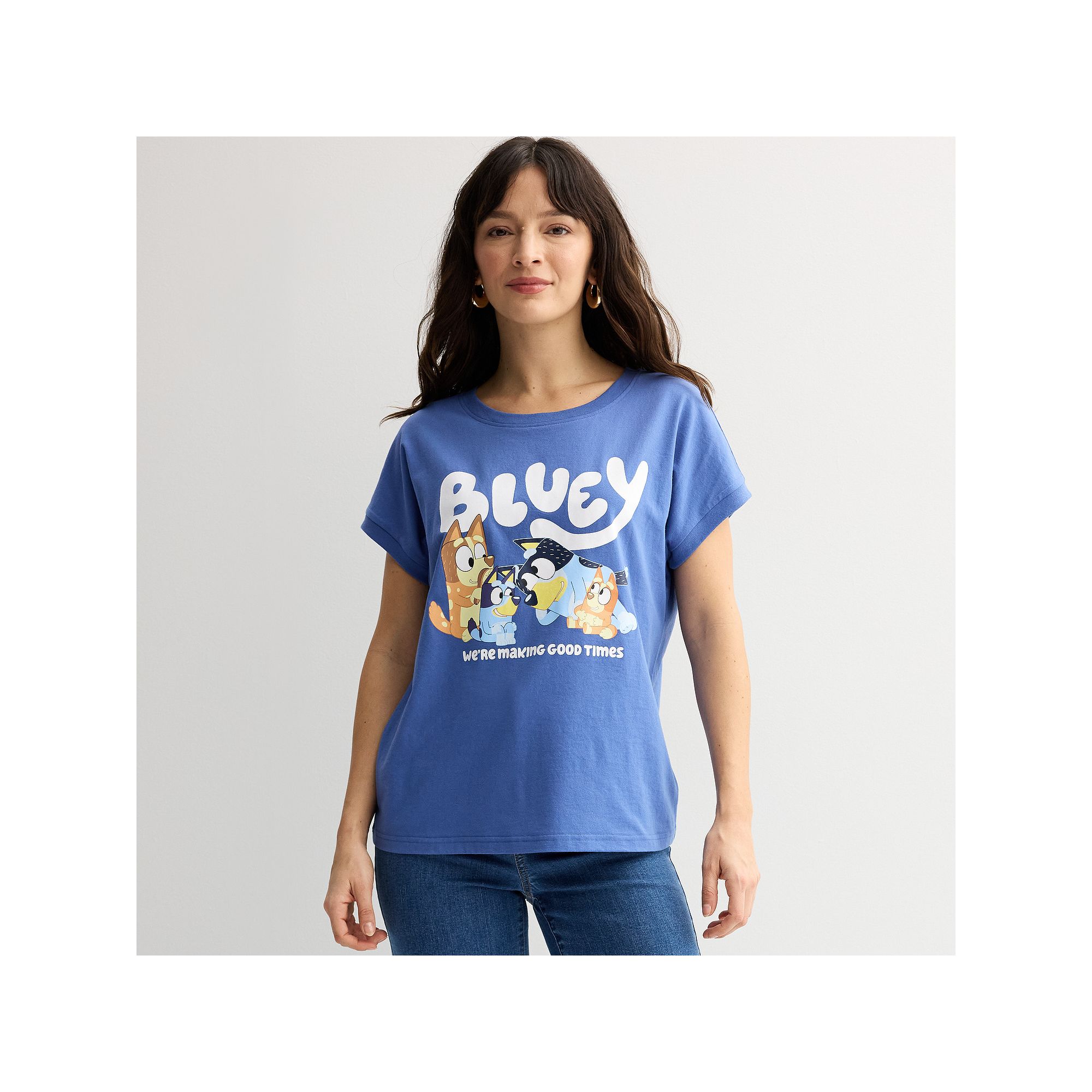 Womens Bluey Were Making Good Times Graphic Tee, Size: XS