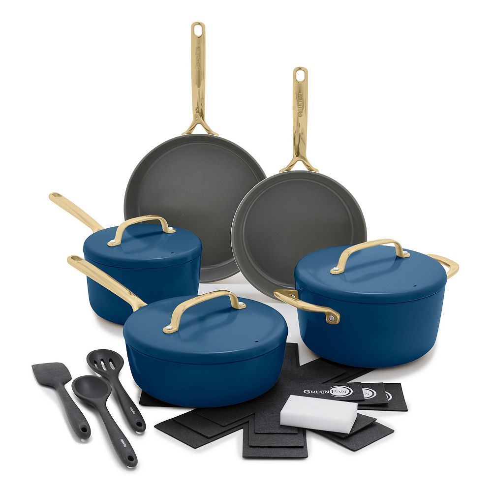 GreenPan GP5 Colors 14 pc Hard Anodized Ceramic NonStick Cookware Set