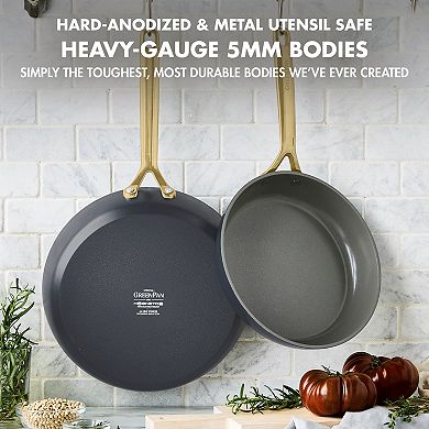 GreenPan GP5 Colors 2-Piece Hard Anodized Ceramic Non-Stick Frying Pan Set