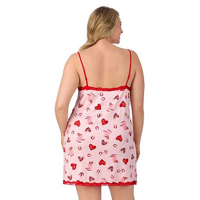 Plus Size Beauty Sleep Social Pink Slip Chemise