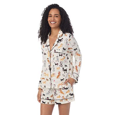 Women's Beauty Sleep Social Long Sleeve Pajama Top & Pajama Bottoms Set