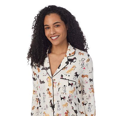 Women's Beauty Sleep Social Long Sleeve Pajama Top & Pajama Bottoms Set