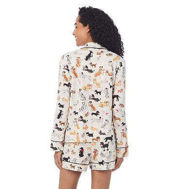 Women's Beauty Sleep Social Long Sleeve Pajama Top & Pajama Bottoms Set