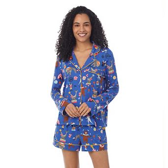 Women's Beauty Sleep Social Long Sleeve Pajama Top & Pajama Bottoms Set