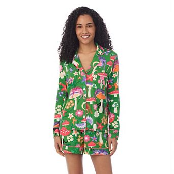 Women's Beauty Sleep Social Long Sleeve Pajama Top & Pajama Bottoms Set
