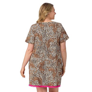 Plus Size Beauty Sleep Social Short Sleeve Sleepshirt