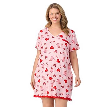 Plus Size Beauty Sleep Social Short Sleeve Sleepshirt