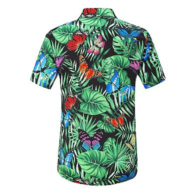 Men's Hawaiian Shirts Floral Printed Button Down Summer Tropical Holiday Beach Party Shirts