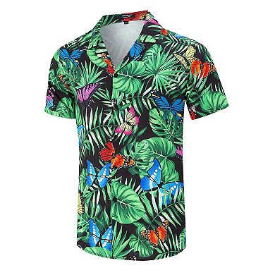 Men's Hawaiian Shirts Floral Printed Button Down Summer Tropical Holiday Beach Party Shirts