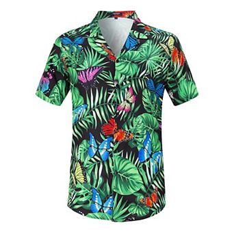 Men's Hawaiian Shirts Floral Printed Button Down Summer Tropical Holiday Beach Party Shirts