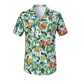 Men's Hawaiian Shirts Floral Printed Button Down Summer Tropical Holiday Beach Party Shirts