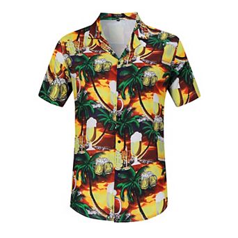 Men's Hawaiian Shirts Floral Printed Button Down Summer Tropical Holiday Beach Party Shirts