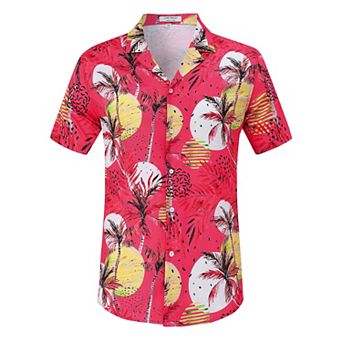 Men's Hawaiian Shirts Floral Printed Button Down Summer Tropical Holiday Beach Party Shirts
