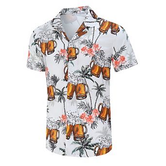 Men's Hawaiian Shirts Floral Printed Button Down Summer Tropical Holiday Beach Party Shirts