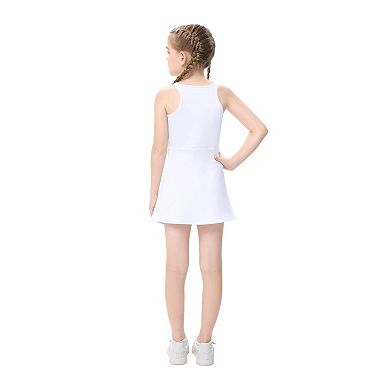 Big Girls Golf Tennis Sports Sleeveless Athletic Active Dress With Safety Inner Pockets Shorts