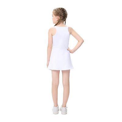 Big Girls Golf Tennis Sports Sleeveless Athletic Active Dress With Safety Inner Pockets Shorts