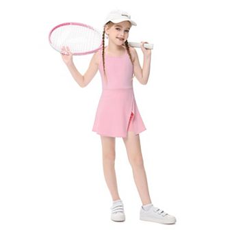Big Girls Golf Tennis Sports Sleeveless Athletic Active Dress With Safety Inner Pockets Shorts