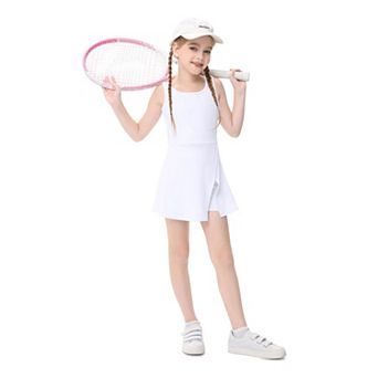 Big Girls Golf Tennis Sports Sleeveless Athletic Active Dress With Safety Inner Pockets Shorts