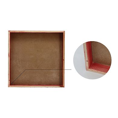 Parisloft Farmhouse Wood Christmas Tic Tac Toe Tabletop Board Games - 11.8 x 11.8 inches