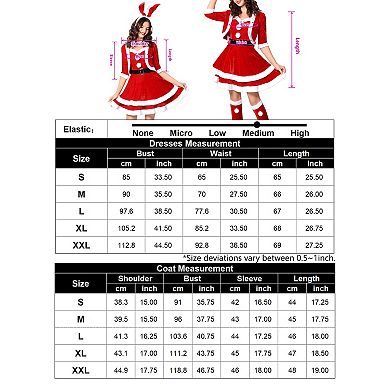 Women Mrs Claus Costume Santa Christmas Costume Velvet Dress Outfit With Belt Shawl Gloves Headband