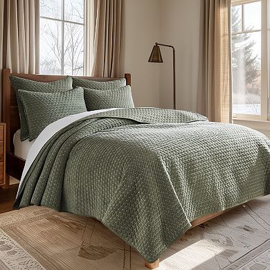 Levtex Home Velvet Stitch Chambray Quilt Set
