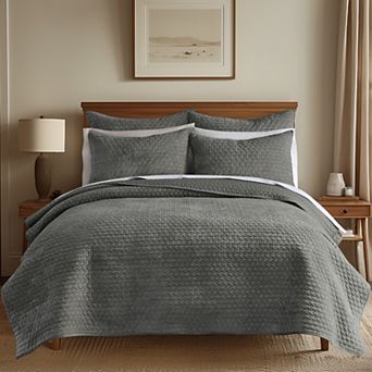 Levtex Home Velvet Stitch Quilt Set