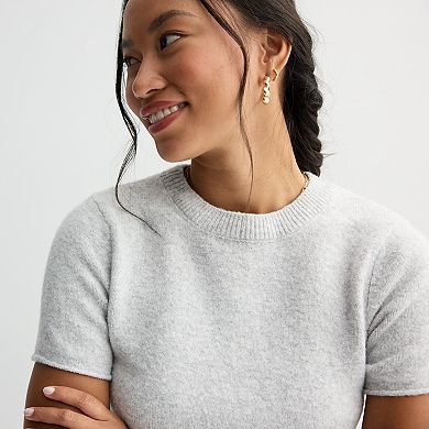 Juniors' SO® Short Sleeve Crew Neck Sweater Tee