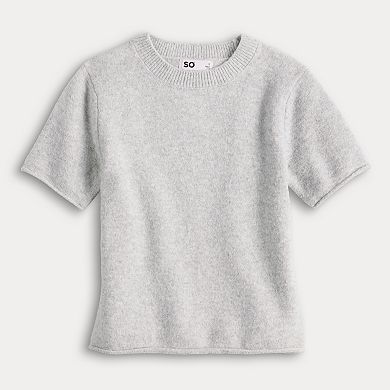 Juniors' SO® Short Sleeve Crew Neck Sweater Tee