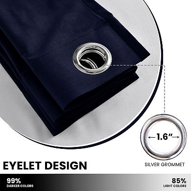 Lux Decor Collection 100% Blackout Curtains Grommet Top 2-pack Solid Double Panel Window Curtain