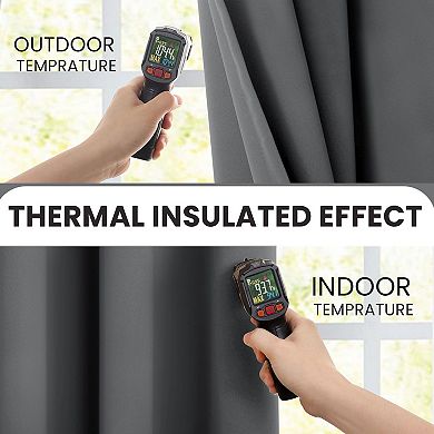 Lux Decor Collection 100% Blackout Curtains Grommet Top 2-pack Solid Double Panel Window Curtain