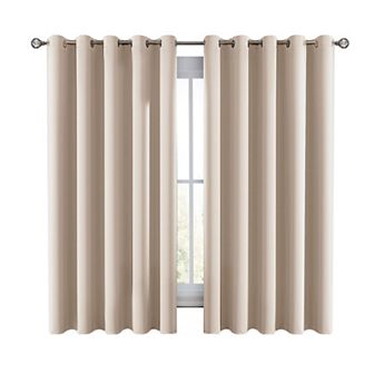 Lux Decor Collection 100% Blackout Curtains Grommet Top 2-pack Solid Double Panel Window Curtain
