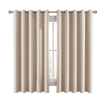 Lux Decor Collection 100% Blackout Curtains Grommet Top 2-pack Solid Double Panel Window Curtain
