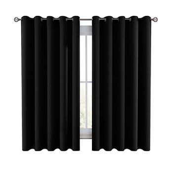Lux Decor Collection 100% Blackout Curtains Grommet Top 2-pack Solid Double Panel Window Curtain