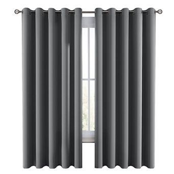 Lux Decor Collection 100% Blackout Curtains Grommet Top 2-pack Solid Double Panel Window Curtain