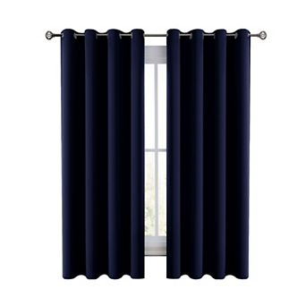 Lux Decor Collection 100% Blackout Curtains Grommet Top 2-pack Solid Double Panel Window Curtain