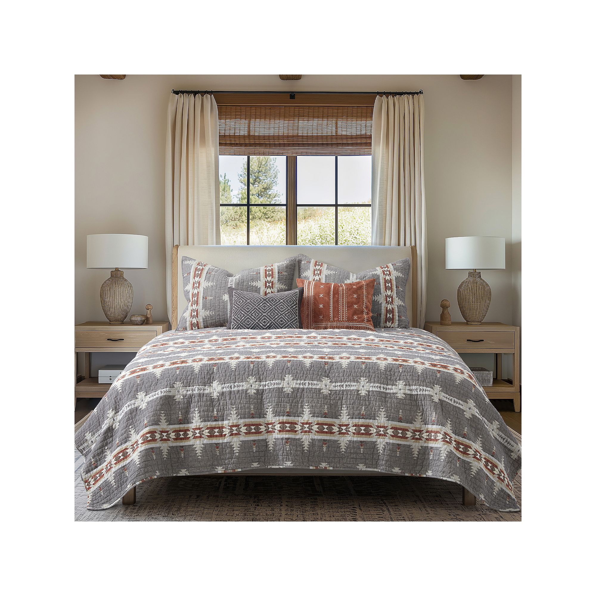 Levtex Home Corrales Quilt Set, Gray