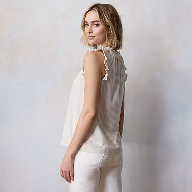 Women's LC Lauren Conrad Ruffle Sleeve Crewneck Tank Top