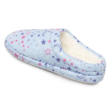Girls Cuddl Duds Allover Print Fleece Clog Slippers