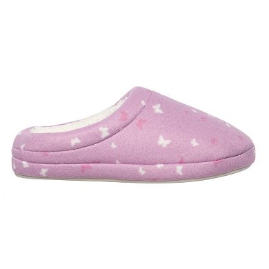 Girls Cuddl Duds Allover Print Fleece Clog Slippers