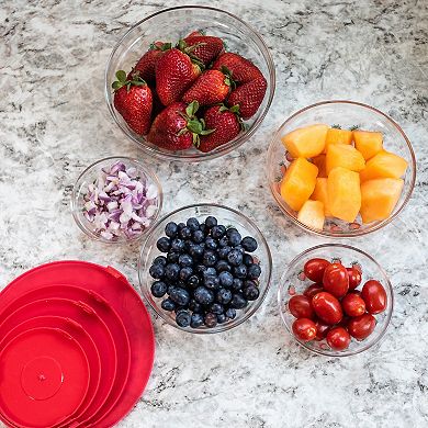 Chef Buddy Glass Mixing Bowls & Lids 20-piece Set