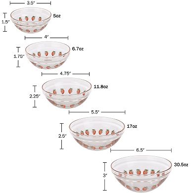 Chef Buddy Glass Mixing Bowls & Lids 20-piece Set